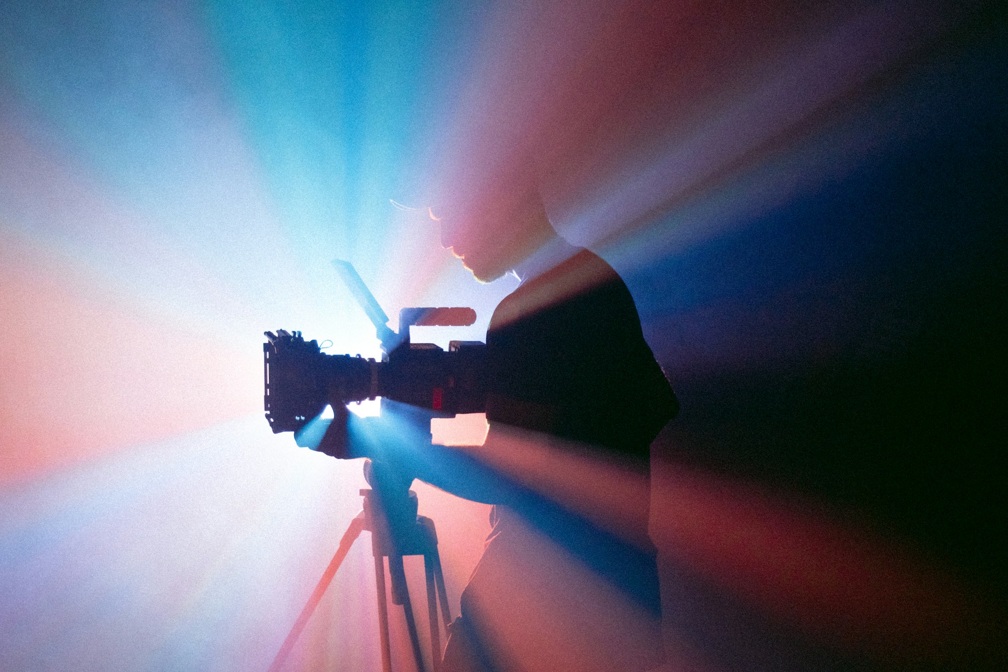 Cinema camera with coloured lens flare